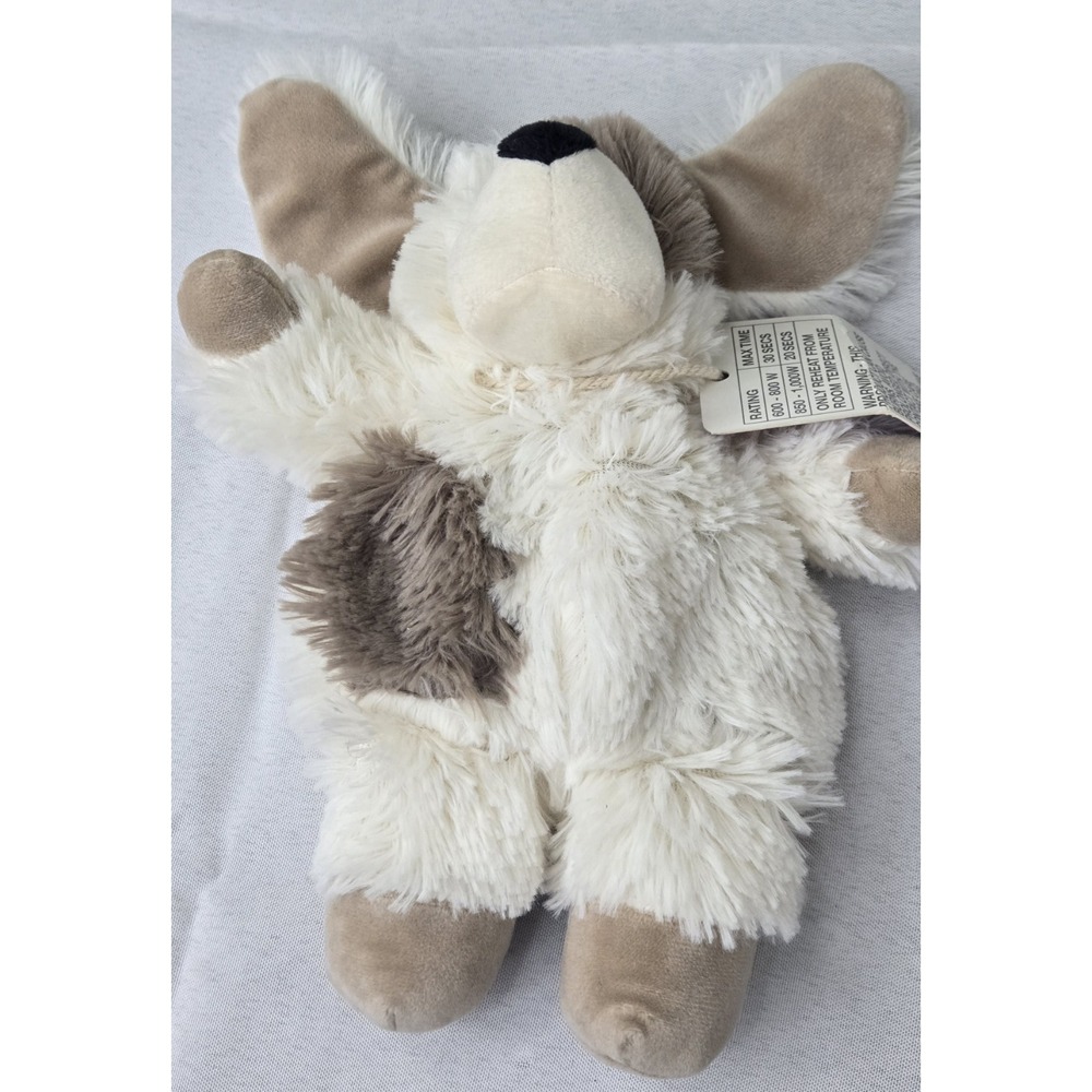 Warmies Puppy Dog Microwavable Plush Lavender Scented Weighted Heating Pad Cream - Picture 7 of 9
